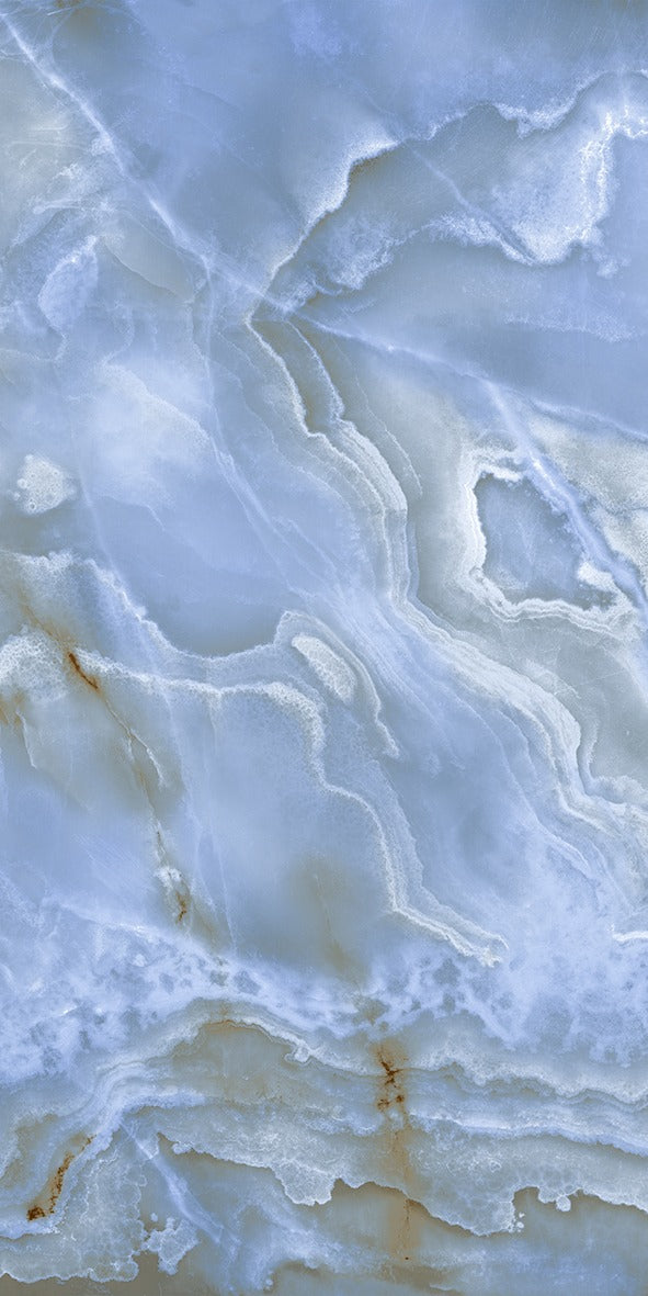 Oceanic Blue Marble Porcelain Tiles - Nautical Serenity for Your Bathroom